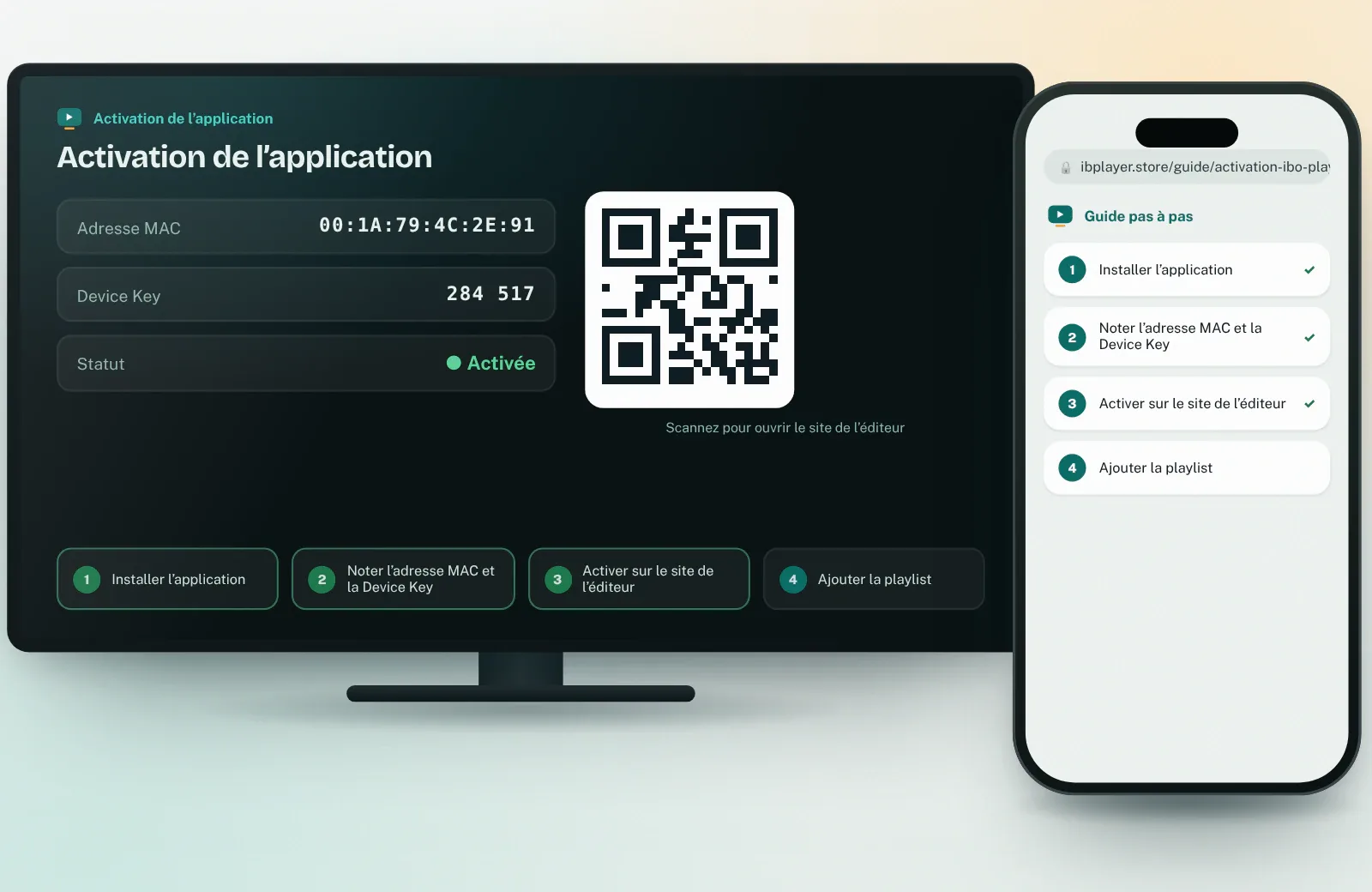 IBO Player activation : adresse MAC, Device Key, QR code et étapes d’activation sur Smart TV et mobile