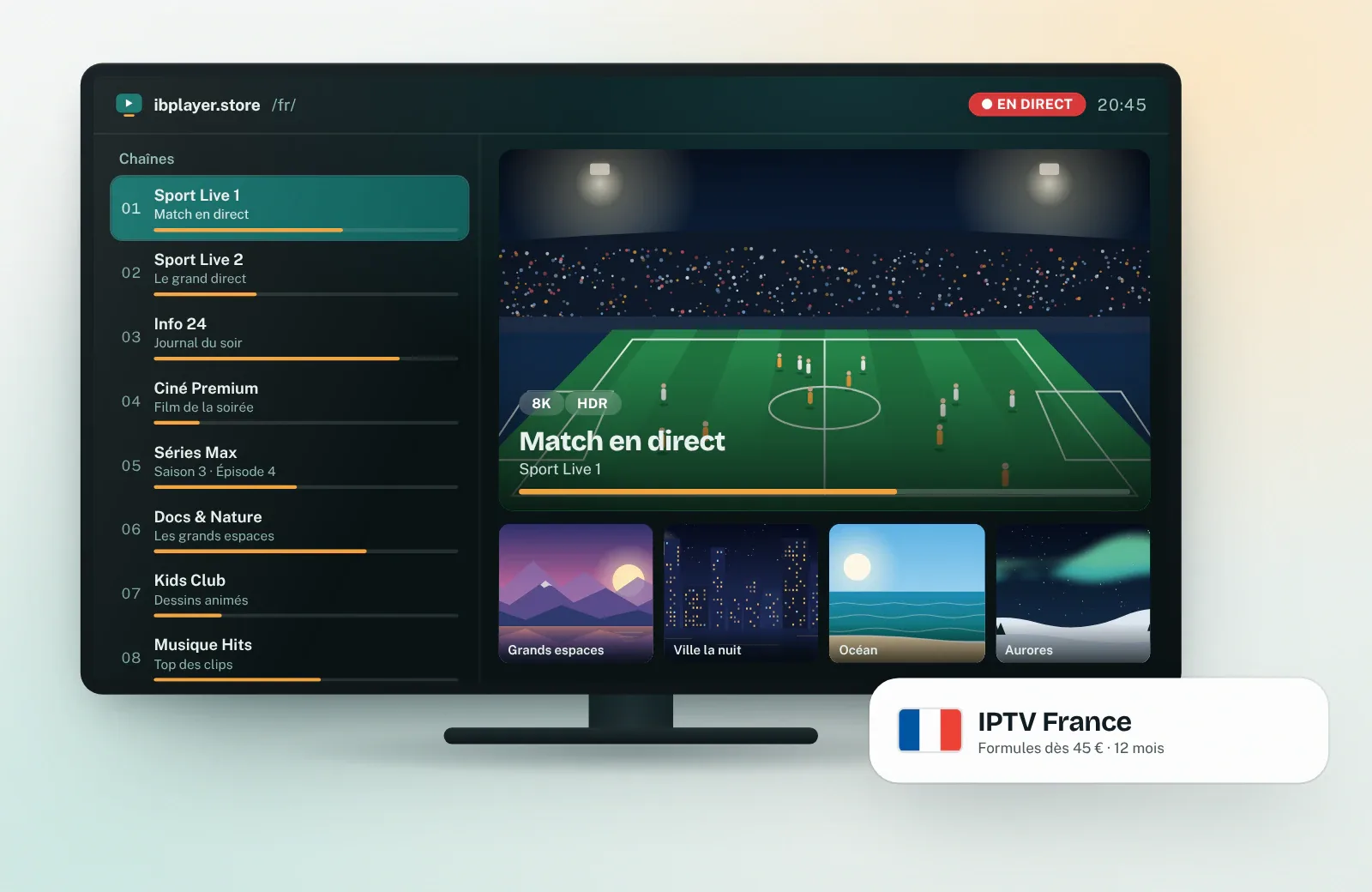 IPTV France : guide des chaînes en direct sur Smart TV et formules IPTV de 12 mois